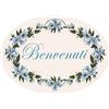 Domus Artis Targhe decoro per porta ovali (Benvenuti blu)