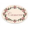 Domus Artis Targa per porta in legno stile shabby chic con scritta Camera, per decorare le porte interne di casa. Forma ovale cm 20x15 spessore 7 millimetri, con biadesivo