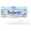 Domus Artis Targhe dietro porta in legno stile Vecchia Marina Shabby Chic, per decorare le porte interne di casa al mare. (Toilette)