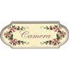 Domus Artis Targa per Porta Camera Shabby Chic Country Decoro Fiori Rosa (Camera dec. 10)