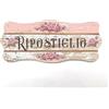 Domus Artis Targa per porta in legno Old Shabby Chic con scritta Welcomme, per decorare le porte interne di casa. La targhetta misura cm 9x21 spessore 7 millimetri, con biadesivo (Ripostiglio)