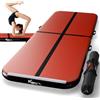 KM KM Fit KM Fit Tappetino da ginnastica gonfiabile, per Airtrack, 4 m, colore nero e rosso, con borsa per il trasporto, pompa ad aria elettrica e set di toppe, resistente ai raggi UV, tappetino da allenamento