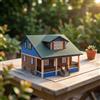 Villa in Miniatura Realistico Diorama Compatto per Collezionisti