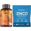 WeightWorld Vitamina D3 K2 e Zinco Integratore Bundle, 365 e 400 Compresse, Vit D3 2000UI Colecalciferolo e 200μg Menachinone, Integratore Zinc Bysglicinate, Formula Vegana, Senza OGM, Privi di Magnesio Stearato