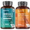 WeightWorld Omega 3 Olio di Pesce e Vitamina D3 K2 Bundle, 240 Softgel + 365 Compresse, Omega 3 2000mg, 660mg di EPA e 440mg di DHA, Vitamina D3 e K2, 2000UI di Colecalciferolo, 200μg di Menachinone, Senza OGM