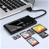 Rocketek - Lettore di schede di memoria USB 3.0, 7 in 1, per CF/CFI/TF, scheda XD, scheda SD, Micro SD/SDXC/SDHC, MS Card, Card Solt All in One Card Reader per Windows XP/Vista/Mac OS/Linux