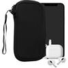 kwmobile Custodia in Neoprene con Zip per Smartphone XS - 3,5/4 - Astuccio Portacellulare a Sacchetto con Cerniera - Borsa in nero