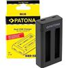 PATONA Caricabatteria doppio USB-C per Insta360 X3 Action Cam | Ingresso Micro-USB e USB-C - compatibile con Insta360 X3 CINAQBT/A - carica due batterie insieme