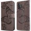 DENDICO Cover per Galaxy A32 5G, Portafoglio Custodia in PU Pelle per Samsung Galaxy A32 5G, Antiurto Cover a Libro con Slot per Carte, Grigio