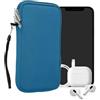 kwmobile Custodia in Neoprene con Zip per Smartphone XXL - 7 - Astuccio Portacellulare a Sacchetto con Cerniera - Borsa in pervinca
