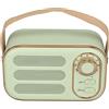 Generic Altoparlante Wireless Vintage Suono HiFi Stereo Portatile per Viaggi Domestici, Altoparlante Bluetooth retrò con Ricarica USB per Uscita Audio Disco U (GREEN)