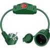 HuaLiSiJi Prolunga Schuko con Interruttore 16A 250V Cavo di Prolunga Schuko con Interruttore 3x1.0mm² Impermeabile Presa IP44 per Esterno o Interno, Casa, Ufficio (90° Verde, 0.5m)