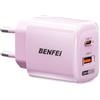 BENFEI Caricabatterie rapido 33W GaN USB-C, blocco caricatore da parete compatto due toni a 2 porte, caricabatterie portatile da viaggio per iPhone 17/16/15, Galaxy S23/24/25, Pixel 10/9/8