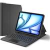 Inateck Cover iPad con Tastiera e Trackpad, Compatibile iPad A16 11ª/10ª Gen 10,9, Air 11 M4/M3/M2, Air 6/5/4, Pro 11, Tastiera QWERTY Italiana Bluetooth 5.3 3 Canali, Custodia Rimovibile, Nero N0001