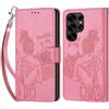 KENHONER Custodia per Samsung Galaxy S25 Ultra Cover, Rosa | Portafoglio in Pelle PU Retro, Antiurto Flip, Slot per Schede, Funzione Stand, Chiusura Magnetica