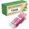 KEUWHLL Cartucce Di Inchiostro Magenta Chiaro 24XL T2436 Compatibili Per Epson 24XL E-2436 Per Stampante Expression Photo XP-55 XP-750 XP-760 XP-850 XP-860 XP-950 XP-960 XP-970 2-Pack