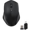 Wowssyo Mouse senza fili, USB 2.4G e mouse Bluetooth Dual Mouse, mouse ergonomico con DPI 800/1200/1600, mouse wireless per laptop, PC, iOS, Android, iPad, Windows - Nero