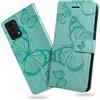 DENDICO Cover per Oppo Reno 6 PRO 5G, Portafoglio Custodia in PU Pelle per Oppo Reno 6 PRO 5G, Antiurto Cover a Libro con Slot per Carte, Verde