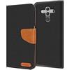 Verco Huawei Mate 10 Pro Custodia per Cellulare, Caso Tessuto per Huawei Mate 10 Pro Cover Tessilo Portafoglio Case, Nero