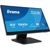 iiyama Prolite T2254MSC-B2AG - Monitor LED IPS, 54,6 cm, 21,5, Full HD, 10 punti, multitouch Optical-Bonded capacitivo, HDMI DP USB 3.2, rivestimento antiriflesso, regolazione dell'altezza 7H, MPP2.0