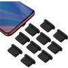 Generisch Tappi antipolvere USB C | 10 pezzi di protezione del carico tipo C | tappi antipolvere tipo C | Tipo C Dushing Cap | Connettore di ricarica tappo antipolvere in silico