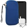 kwmobile Custodia in Neoprene con Zip per Smartphone M - 5,5 - Astuccio Portacellulare a Sacchetto con Cerniera - Borsa in blu