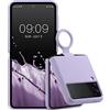 kwmobile Custodia con Anello Compatibile con Samsung Galaxy Z Flip 3 5G - Cover Ultra Slim Silicone Morbido - Back Case Morbida TPU - lavanda