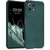 kwmobile Custodia Compatibile con Xiaomi 11 Lite (5G) NE/Mi 11 Lite (5G) Cover - Back Case Morbida - Protezione in Silicone TPU Effetto Metallizzato petrolio metallizzato