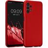 kwmobile Custodia Compatibile con Samsung Galaxy A13 4G Cover - Back Case Morbida - Protezione in Silicone TPU Effetto Metallizzato rosso scuro metallizzato
