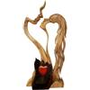 CYRENT Coppia in legno ornamento baciare statua amore arte decorazione per la casa regali di San Valentino 28 x 11 x 2,6 cm