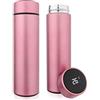 QiCheng&LYS 500ML Bottiglia Acqua,Tazza termica sigillata,17 OZ / 500 ML,Senza BPA, Acciaio inossidabile PVC 304, con display della temperatura, Adatto per acqua calda e fredda (Rosa)