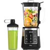 Olvy Frullatore Smoothie Maker 1500ml Vetro To-Go Timer LED 6 Lame-Black