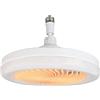 Generic Ventilatore da soffitto E27 con telecomando da 25,4 cm, silenzioso, design chiuso, 3 colori chiari, funzione temporizzazione, per camera da letto, cucina, dormitorio, decorazione per la casa, bianco