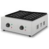 VERTES Takoyaki Maker, Macchina per Takoyaki 4000W, Grill con alloggiamento in acciaio inox, 2x Temperatura a 300 °C, 2x Piastra grill in ghisa con rivestimento antiaderente, 56 cavità rotonde