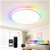 Heyseven Plafoniera LED Soffitto 30W Cambia Colore RGB, Regolabile 2700K-6500K Dimmerabile, Luce Intelligente Compatibile con Alexa/Google Home per Camera da Letto Cucina, Controllo App/Telecomando, Bianco