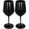 argentoè Calici Gioia in Plastica Rigida SAN 37cl - Infrangibili, Riutilizzabili, Lavabili in Lavastoviglie - Ideali per Vino, Champagne, Cocktail, Eventi, Giardino, Piscina, Barca (Nero, Set 2pz)