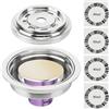 Feilifan Adattatore per capsule di caffè riutilizzabile per macchine Nespresso Vertuo, adattatore in acciaio inox con 4 adesivi, compatibile con Vertuo POP/Vertuo Next/Delonghi ENV135/Vertuolline GCA1 (80 ml)