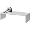 Generic Scaffale espandibile per armadietto, , design impilabile, lunghezza da 35 cm a 65 cm + capacità 15 kg, in acciaio al carbonio verniciato a polvere, per dispensa e piano di lavoro
