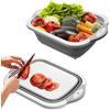 Aomhrek Bacinella Pieghevole Tagliere, Tagliere Da Cucina, Bacinella Pieghevole Bucato Accessori Campeggio, Cucina Campeggio Tagliere Multiuso Per Lavello Per Verdure Domestico,Tagliere Da Appendere