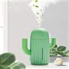 YINGJEE Mini umidificatore per ambienti singoli, con luce notturna, portatile, a forma di cactus, per yoga, ufficio, spa, camera da letto, cameretta dei bambini, diffusore in gel di silice per acqua