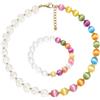 RadiVibe Dopamina, set di gioielli da donna, reattivi ai raggi UV, cambiano colore, collana con perline, bracciale e orecchini, set di gioielli per l'estate, la spiaggia, le vacanze, regalo per lei