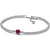 PANDORA Timeless Bracciale in argento Sterling con cristallo rosso ciliegia Jubilee e zirconi cubici trasparenti, 20