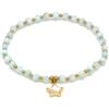 VLNET® | Vestopazzo bracciale elastico con perle e rettangoli in madreperla e acciaio 316L | ciondolo stella, farfalla, conchiglia, pesce e cuore | idea regalo (Perline azzurre con stella)