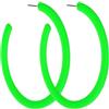 DIVINA VITAE Neon Orecchini Donna a Cerchio Grandi Acrilico Vintage C Forma Aperti Spessi Alla Moda per Anni '70 '80 '90 Feste Accessori (Verde)