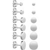 Yolev 6 Paia Orecchini a Bottone Orecchini a Bottone a Pois in Argento 3/4/5/6/7/8 mm Orecchini in Acciaio Inossidabile Orecchini a Bottone con Parte Superiore Piatta e Rotonda Orecchini da Uomo e da Donna