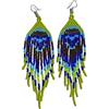 Weavish Orecchini pendenti lunghi con perline - Boho Nativi fatti a mano con perline e nappe, orecchini bohémien grandi con perline pendenti da donna, Free size, c/z perline di vetro 11/0, c/z perline