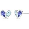PHNIBIRD Orecchini Donna di Cuore con Tanzanite Piccolo Orecchini Ipoallergenici per Splendente Gioielli da Donna Adatto Per l'uso Quotidiano