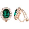 Vogem Orecchini a clip senza foro per donna con zirconia cubica cristallo, orecchini statement stile vintage per ballo di fine anno e feste, gioielli, 1.1 cm, Cristallo, Nessuna pietra preziosa