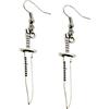WUWEIJIAJIA Unici orecchini a gancio a forma di spada lunga, stile punk vintage, in stile gotico, a forma di coltello, per donne e uomini alla moda, Metallo