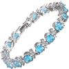 Rizilia BLOSSOM Bracciale Tennis Donna - Placcato Oro Bianco 18K, Zirconi Cubici Multicolore, 18 cm, Elegante Pietra Portafortuna, Regalo Matrimonio